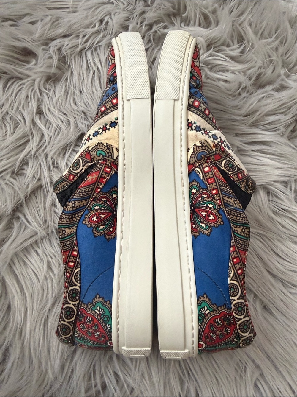 GIVENCHY Silk Tapestry Paisley Printed Slip On Sneakers Multicolor Size 37 - Picture 7 of 13